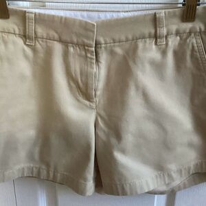 J. Crew Khaki/Tan Women's Cream Chino Shorts, 5” inseam, Size 6